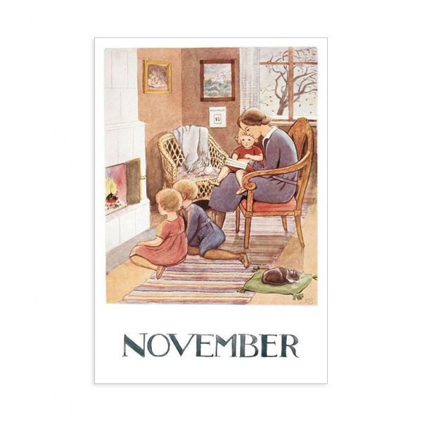 Cartolina mese Novembre Elsa Beskow