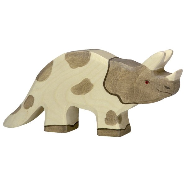 Figura legno Dinosauro Triceratopo - Holztiger