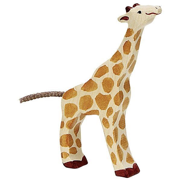 Figura legno Giraffa piccola che mangia - Holztiger