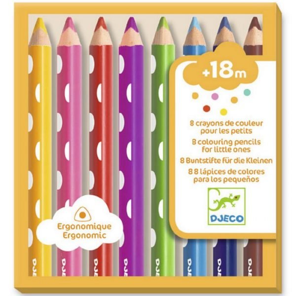 Set 8 matite colorate impugnatura ergonomica Djeco