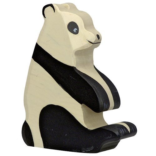 Figura legno panda seduto - Holztiger