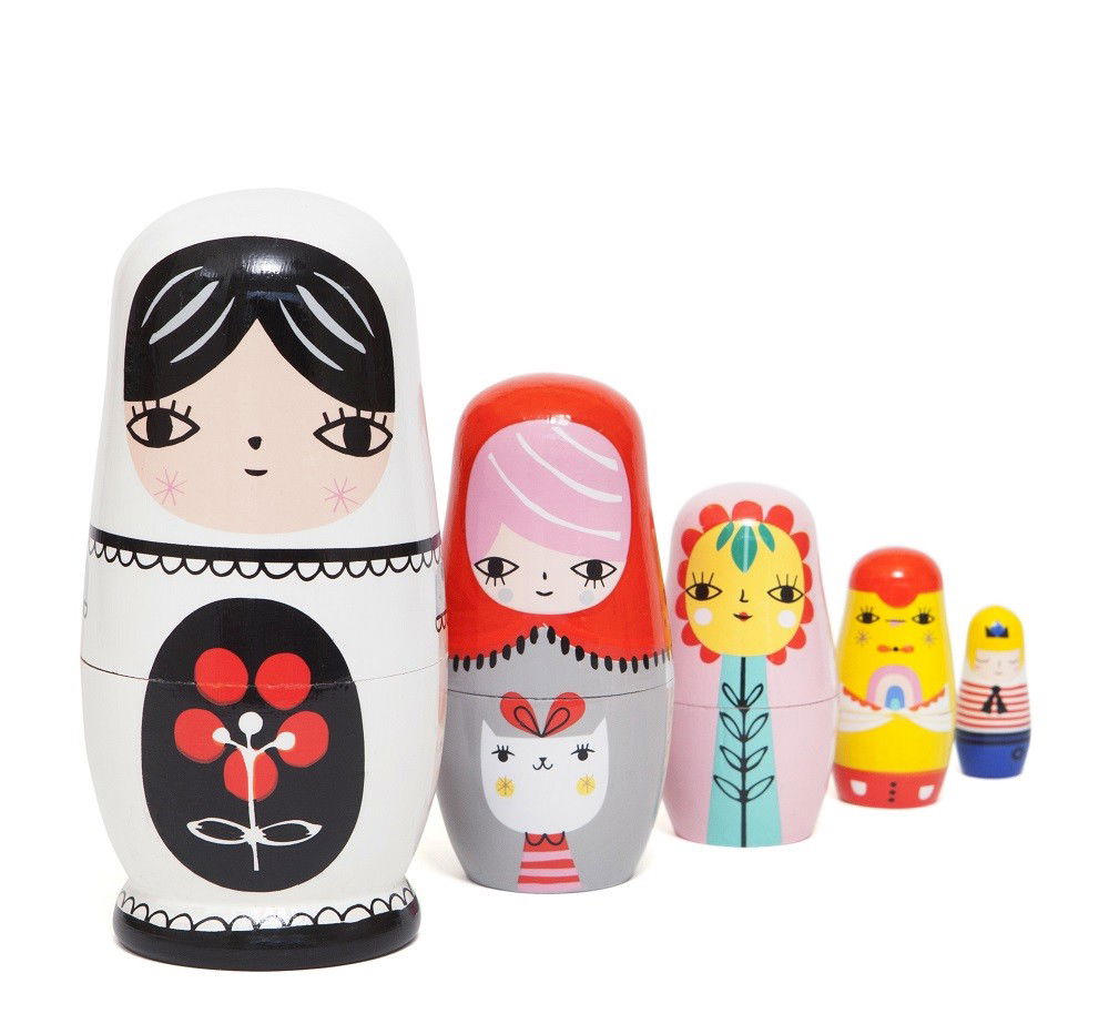 Matrioska Fleur & Friends in legno - Babookidsdesign