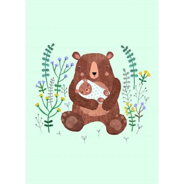 Cartolina nascita baby orso