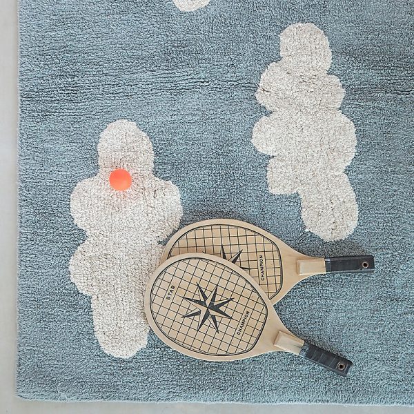 Tappeto lavabile nuvole azzurro vintage Lorena Canals