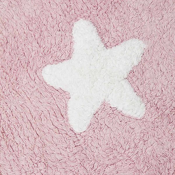 Tappeto lavabile rosa stelle bianche Lorena Canals