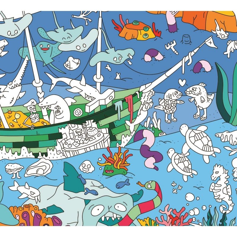 Omy Atlas - Poster Gigante da Colorare (180 x 98 cm) - Stampa ecologica su  carta riciclata! unisex (bambini)