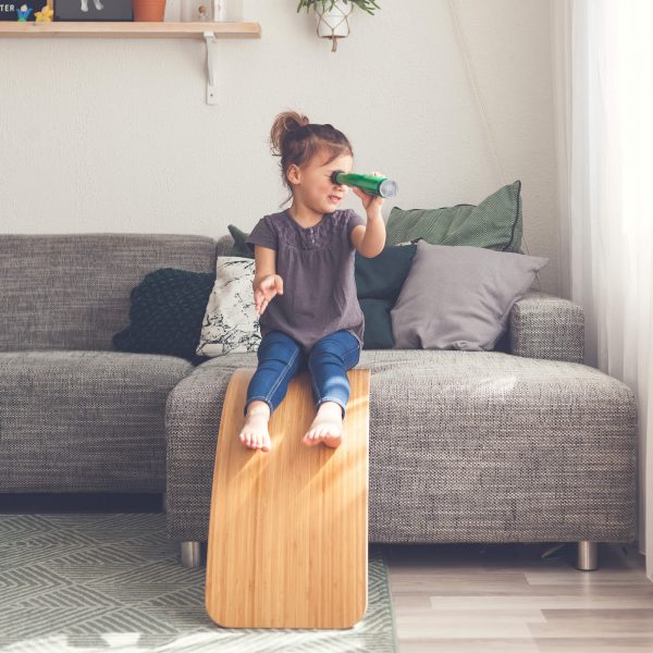 Wobbel pro balance board legno e feltro mustard