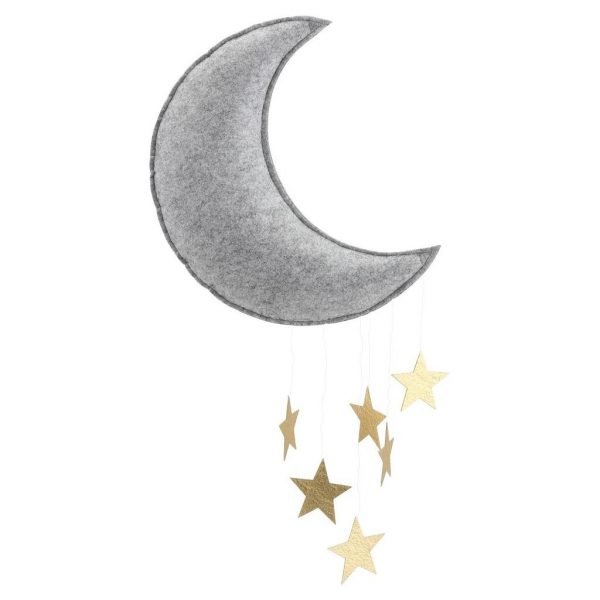 Giostrina in feltro Luna e stelle oro - personalizzabile - Konges sløjd