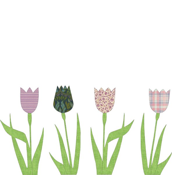Carda da parati sagomata tulipani lilla INKE