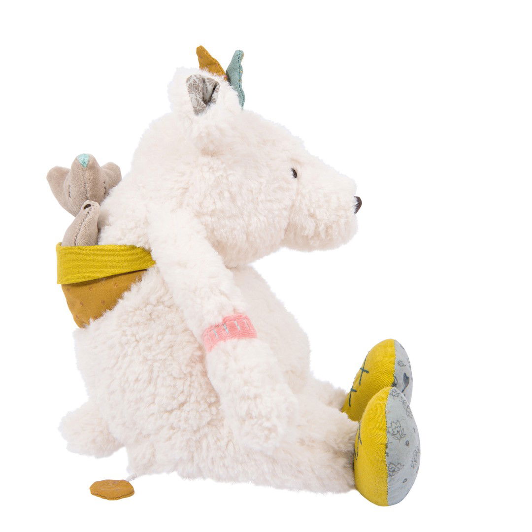 Pupazzo carillon Pom l'orso bianco Le Voyage d'Olga Moulin Roty -  Babookidsdesign