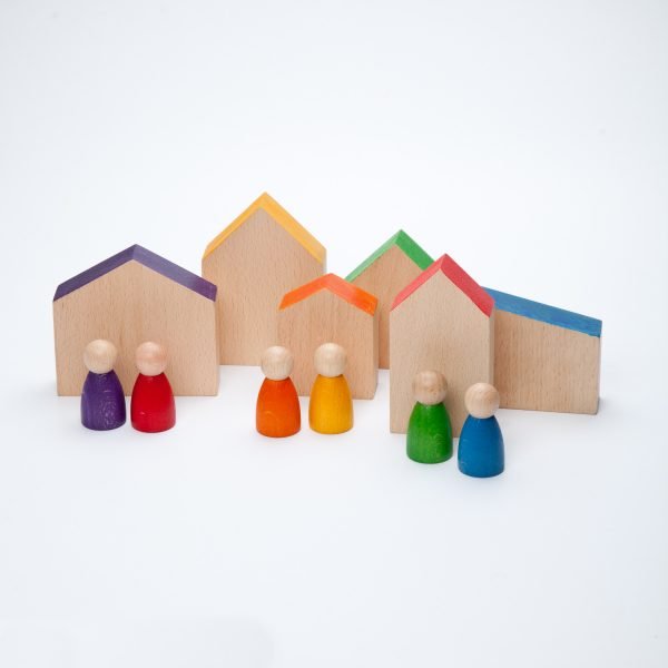 Set case omini arcobaleno legno Grapat