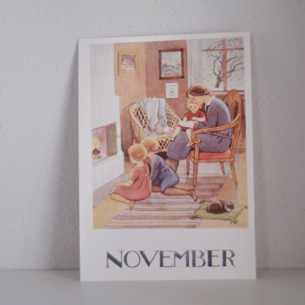 Cartolina mese Novembre Elsa Beskow