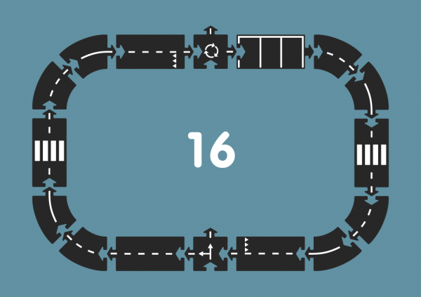 Pista flessibile per macchinine Expressway 16 pz LISTA REGALO MARTINO