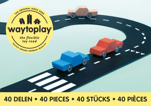 Pista flessibile per macchinine King of Road 40 pz Waytoplay