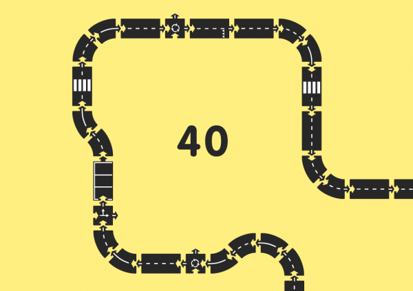 Pista flessibile per macchinine King of Road 40 pz Waytoplay