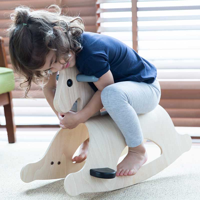 Cavallo a dondolo legno Palomino Mono Plan Toys