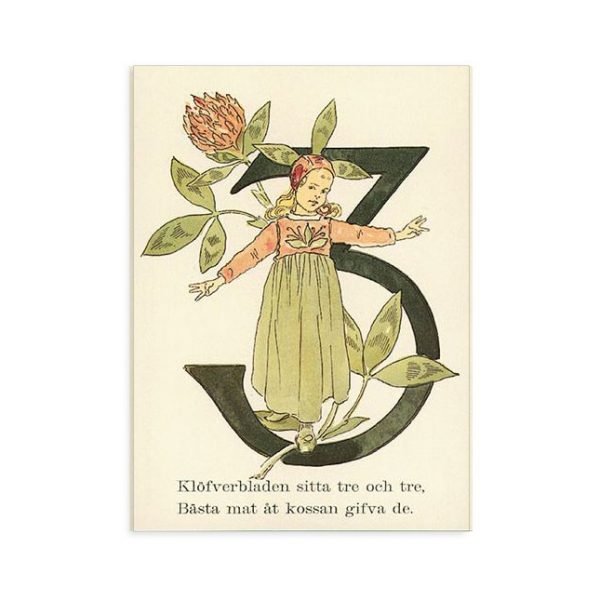 Cartolina numero 3 fiorito Ottilia Adelborg