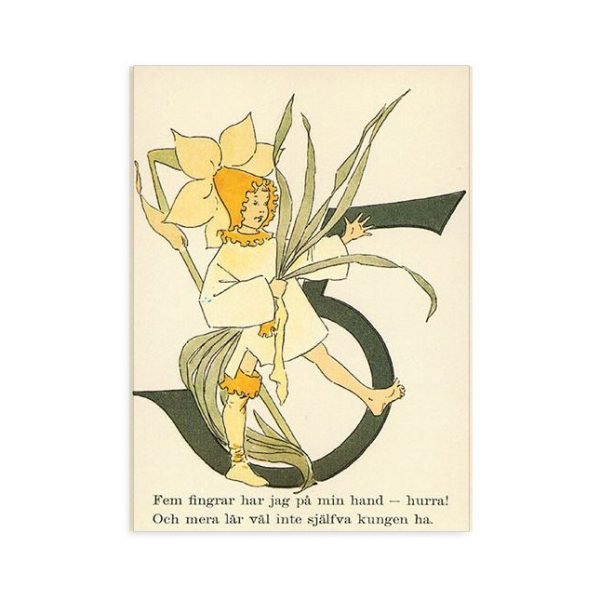 Cartolina numero 5 fiorito Ottilia Adelborg