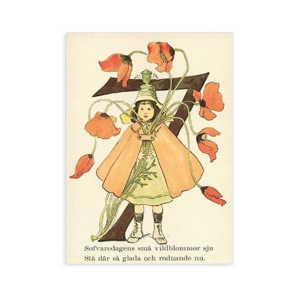 Cartolina numero 7 fiorito Ottilia Adelborg