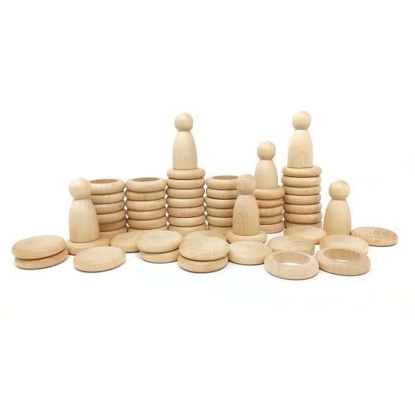 Nins®- monete - anelli legno gioco educativo naturali Grapat
