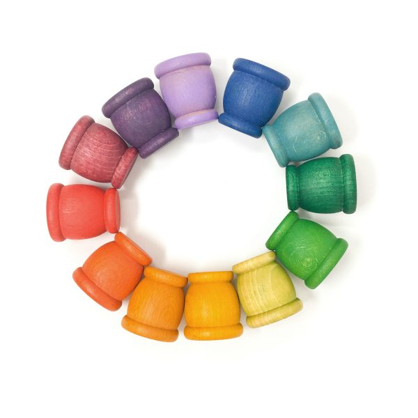 Set 12 porta uovo arcobaleno gioco educativo in legno Grapat