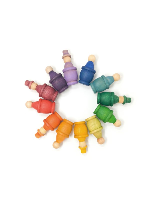 Set 12 porta uovo arcobaleno gioco educativo in legno Grapat
