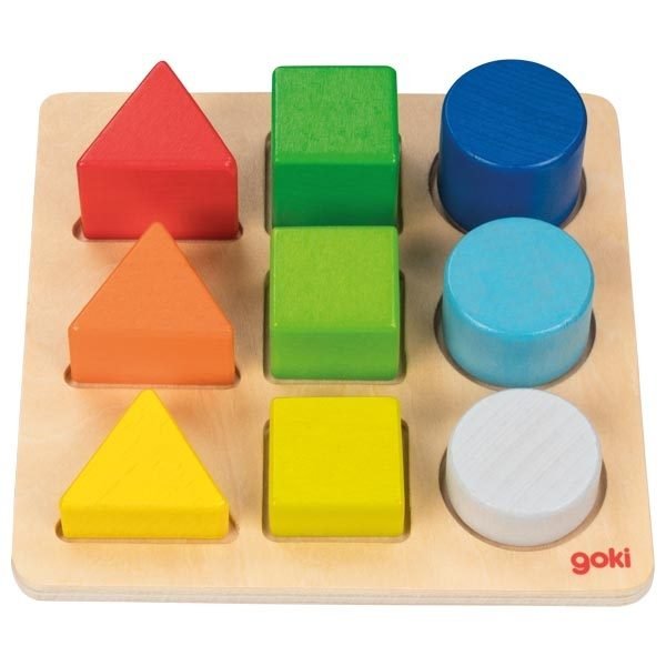 Puzzle assortimento forme e colori Montessori Goki