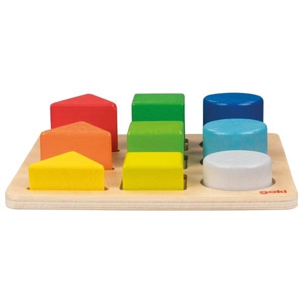 Puzzle di legno Montessori, gioco di puzzle - Forme e colori