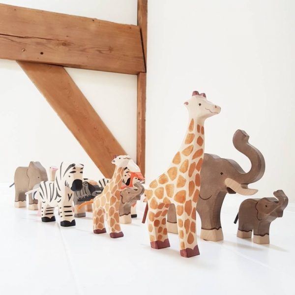 Figura legno Giraffa grande testa su - Holztiger