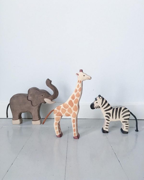 Figura legno Giraffa grande testa su - Holztiger