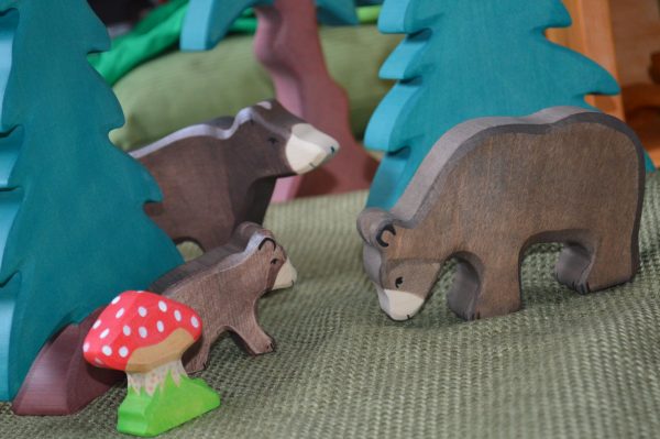 Figura legno grande Orso - Holztiger