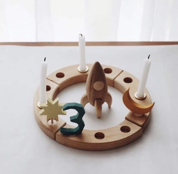 Set 10 candele compleanno rosa Goki