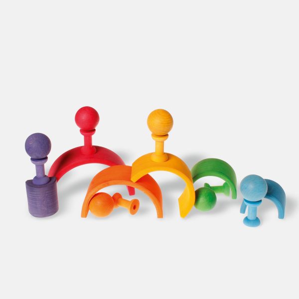 Gioco impilabile spolette arcobaleno con ago Grimm's