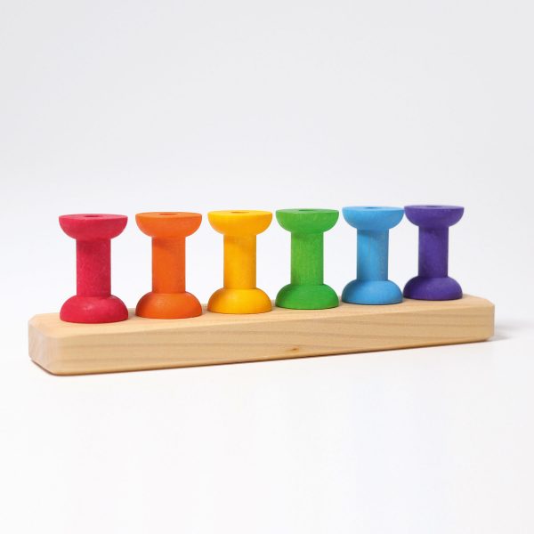 Gioco impilabile spolette arcobaleno con ago Grimm's