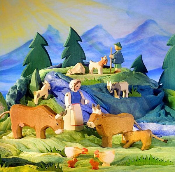 Figura legno capretta che salta - Ostheimer