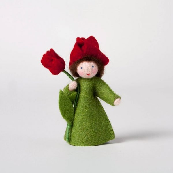Figura Waldorf Fata Red Tulip Ambro-dolls