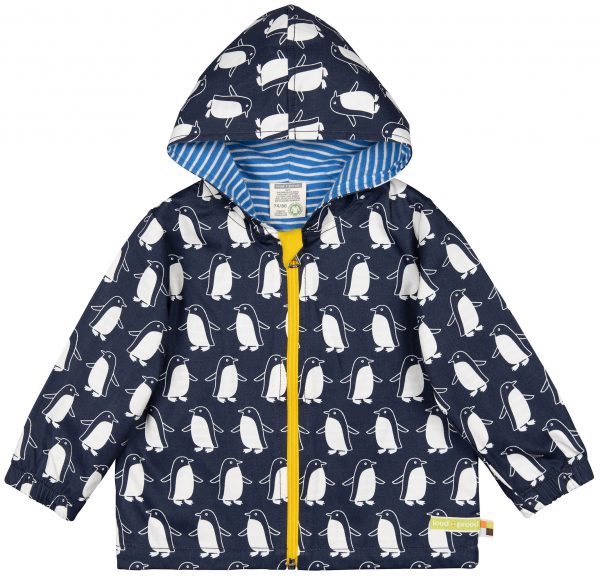 Giacca anti-pioggia cotone Pinguini blu Loud+Proud