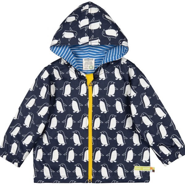Giacca anti-pioggia cotone Pinguini blu Loud+Proud