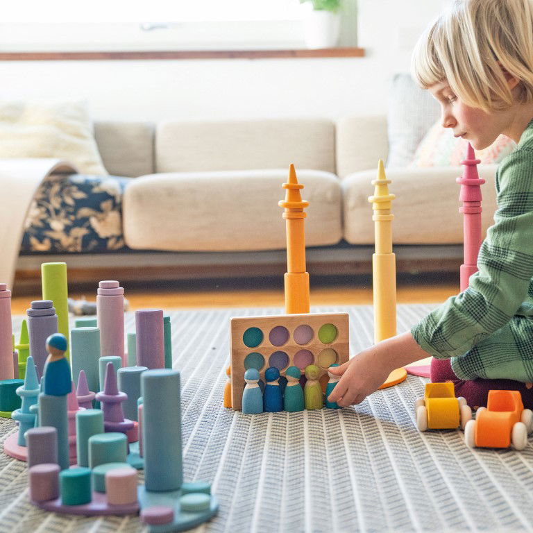 Set costruzioni Large Building Rollers Pastel Grimm's - Babookidsdesign