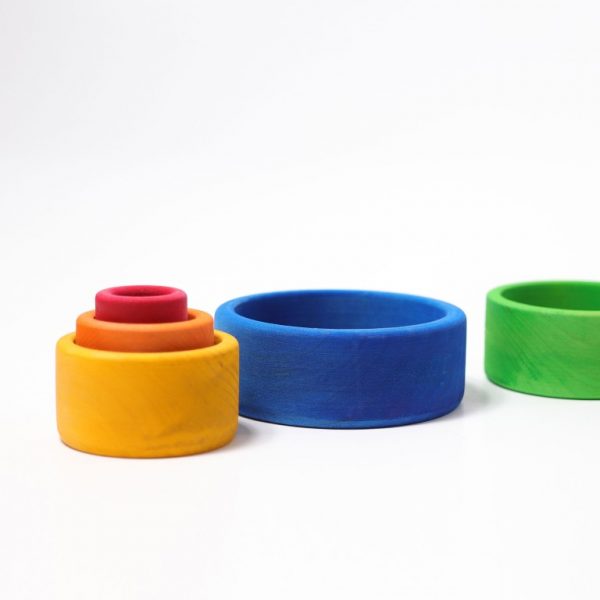 Set impilo ciotole arcobaleno blu legno Sunset  Grimm's