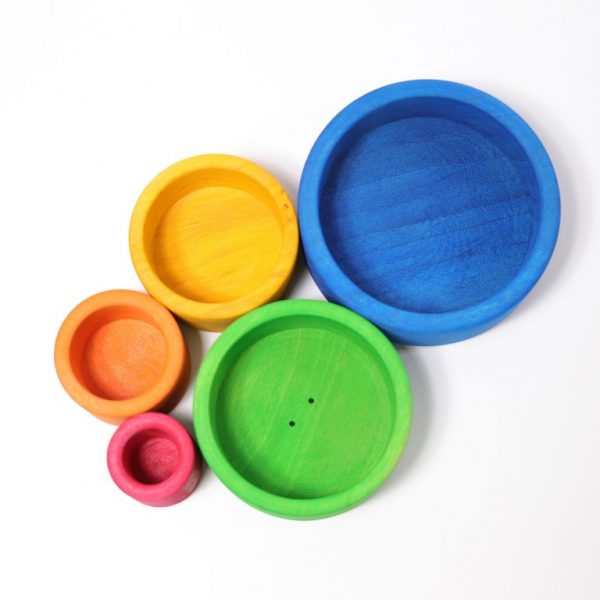 Set impilo ciotole arcobaleno blu legno Sunset  Grimm's