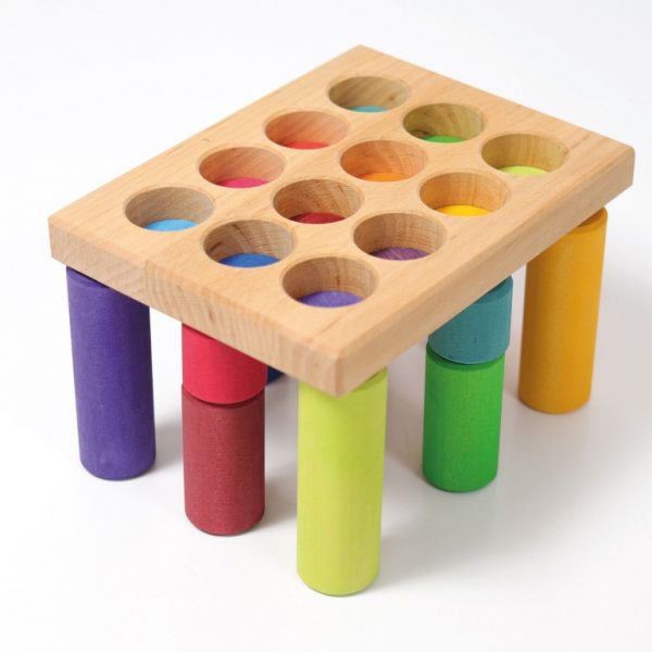 Gioco cilindri associazione colori primari Grimm's
