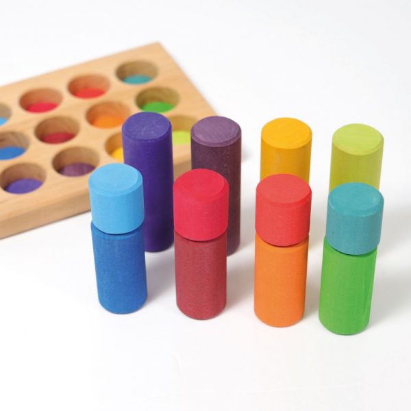 Gioco cilindri associazione colori primari Grimm's
