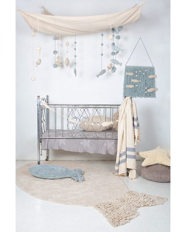 Cuscino cotone pesce azzurro Lorena Canals