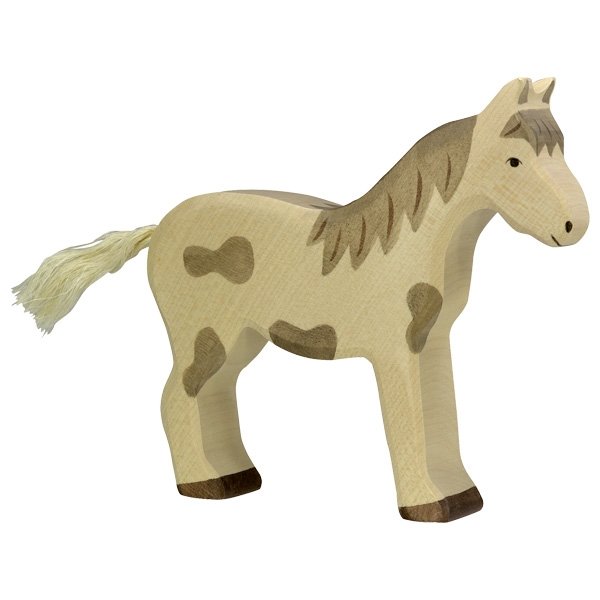 Figura legno Cavallo pezzato - Holztiger