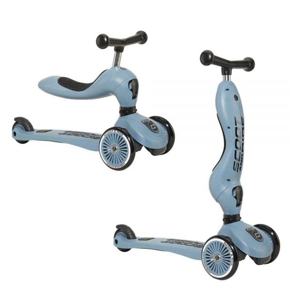 Monopattino e cavalcabile 2in1 Blu Acciaio Scoot and Ride