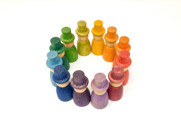 Set 12 Nins® Wizards arcobaleno legno Grapat LISTA REGALO NATHAN
