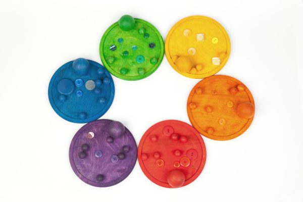 Set 6 vassoi gioco arcobaleno Grapat