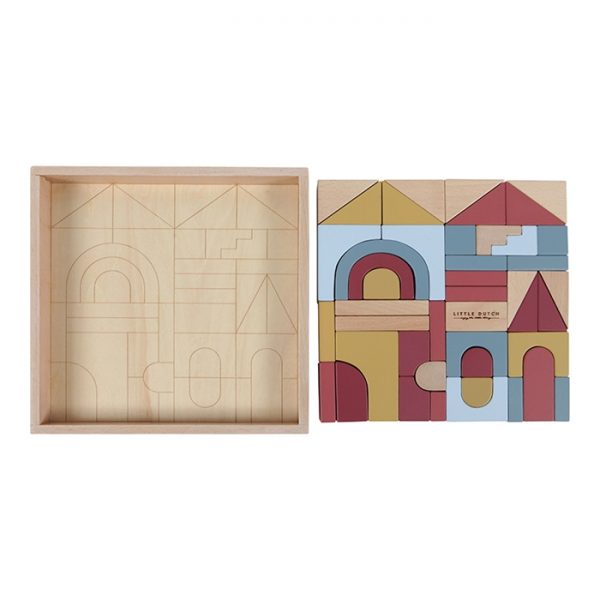 Wooden building blocks Pure & Nature Little Dutch
