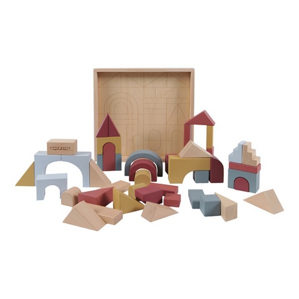 Wooden building blocks Pure & Nature Little Dutch